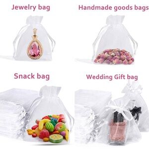 Approx 70 white organza gift/favor bags